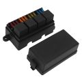 12 Way Blade Fuse Holder Box with Spade Terminals and Fuse 4PCS 4Pin 12V 80A Relays for Car Truck Trailer and Boat. 