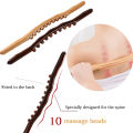 10 Beads Massager Body Natural Carbonized Beech Wood Scraping Massage Stick Back Massager SPA Therapy Point Guasha Relax Tool. 