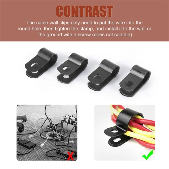 1000%20Pcs%201/4%20Inch%20Black%20Nylon%20R-Type%20Cable%20Clips%20for%20Mounting%20Indoor%20Outdoor%20Rope%20Light%20Electrical%20Wire%20Clamp%20Fastener%20-%20Image%203