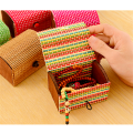 Creative Bamboo Wooden Curtain Storage Box Vintage Simple Ring Earrings Jewelry Storage Case Organizer Utility Box Accessories. 