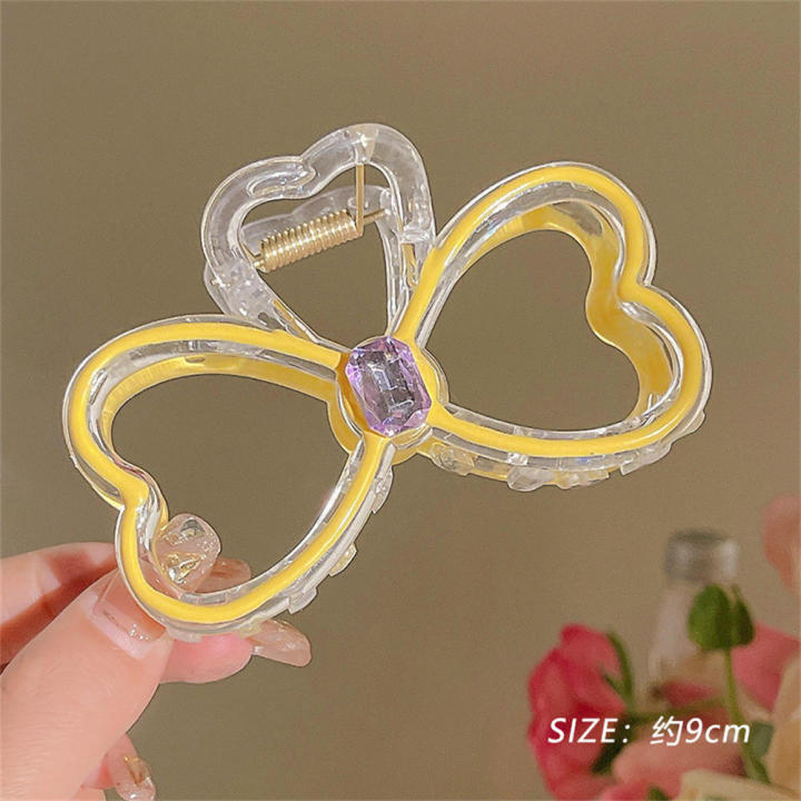 Plastic/Resin  Hair Clip Versatile Length About 9cm Bow-Shaped Bow Claw Clip -Encrusted Princess-Inspired Princess Hair Clip for Formal Occasions  Wear Girls' Hair Accessory Hair Styling Tool Gift For