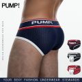 0850 1Pcs PUMP Tight Polyester Underwear Men Jockstrap Briefs New Arrival Men Bikini Underpants Male Panties Letter Mens Innerwear H389. 