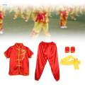 Chinese Traditional Wushu Costume Clothes for Adult Kids Men Women Red 140. 