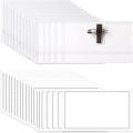 100X Clear Plastic Pouch Blank Name ID Tag Holder Badge Holders Clip Safety Pin. 