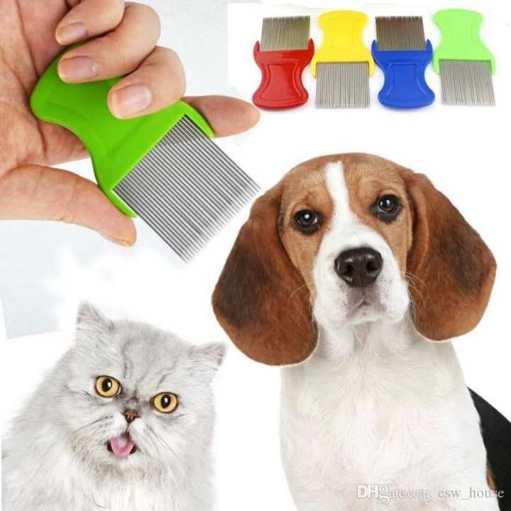 Stainless Steel Pins Pet Flea Comb Removers Flat needle, Threaded needle to Remove Lice and Ticks For Dogs And Cats