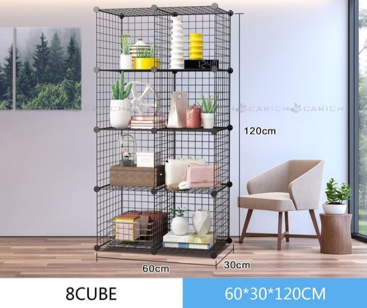 8%20Cube%20Grid%20Wire%20Storage%20Shelves%20Multi%20Use%20DIY%20Closet%20Organizer%20,%20Metal%20Grids%20Bookshelf%20Modular%20Shelving%20Units,%20Black%20-%20Image%203