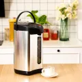 Electric 7L Hot Water Pot 304 Insulated Stainless Steel Water Boiler and Warmer Countertop Water Heater with Auto and Manual Dispense Buttons and Safety Lock for Heating Coffee Tea. 
