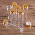 5pcs 50ml 30*100mm Spice Jars Glass Bottle With Golden Caps Glass Vessels Potion Bottles Perfume Bottle For Wedding Favors. 