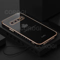 COROGI for Samsung Galaxy S10 Plus Back Cover Luxury 6D Plating Soft Silicone Glossy Case Camera Lens Protection Square Frame Shockproof Mobile Phone Cases with Lanyard. 