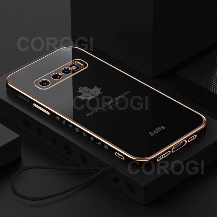 COROGI%20for%20Samsung%20Galaxy%20S10%20Plus%20Back%20Cover%20Luxury%206D%20Plating%20Soft%20Silicone%20Glossy%20Case%20Camera%20Lens%20Protection%20Square%20Frame%20Shockproof%20Mobile%20Phone%20Cases%20with%20Lanyard%20-%20Image%202