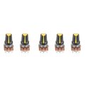 5 Piece 100K Ohm 3 Terminals Linear Taper Rotary Audio B Type Potentiometer Pot. 