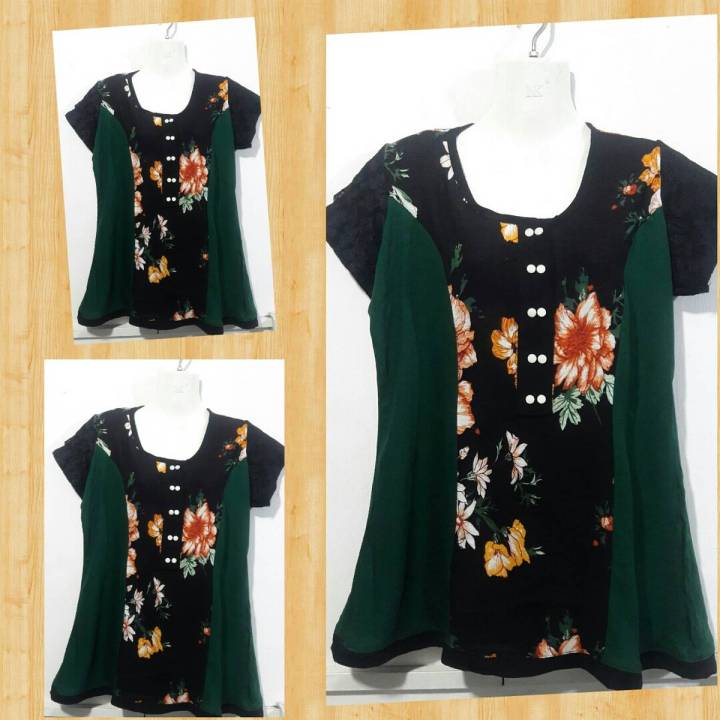 Ladies viscose printed blouse mix colors