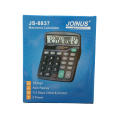 Joinus JS-8837 Auto Replay 12-Digit Electronic Calculator Black with Battery. 