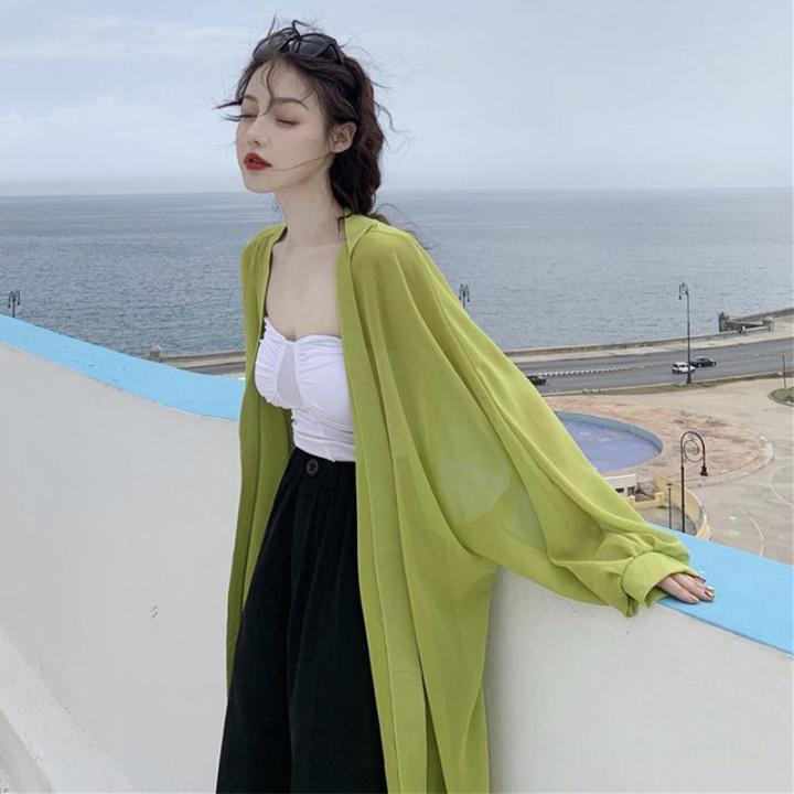 Summer Sun Protection Lightweight Coat2023New Sun Protective Clothes Women's Summer Cardigan Thin Long Sleeve Korean Style Loose Ladies Sun Protection Shirt