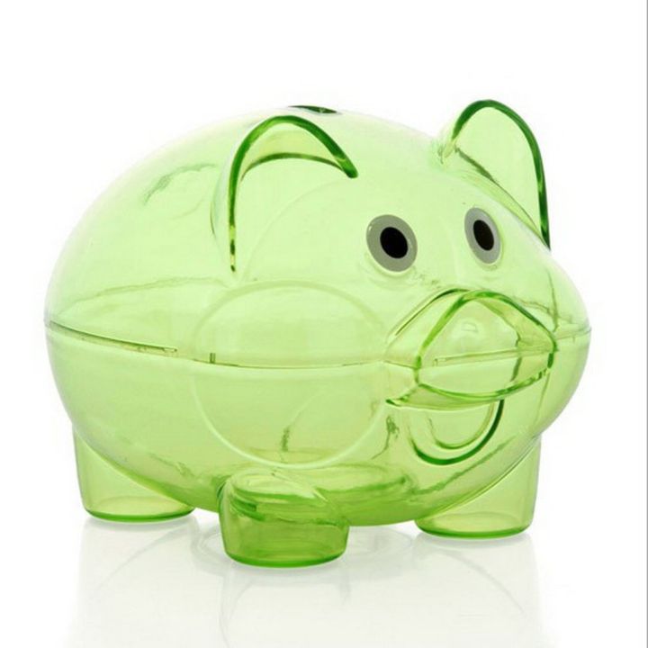 Cartoon Pig bank Transparent Piggy Bank money coin collector