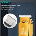 VGR V-927 Professional Cordless Rechargeable Hair Trimmer with USB Charging Cable, LED Display, Precision blade, On/Off Button, 4 Guide Combs for men Runtime: 60 minutes, Gold. 