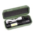 Rechargeable Mini COB LED Flashlight With Zoomable Waterproof Torch. 