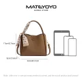 MATEYOYO Lady’s Shoulder Bag Retro Cross-body Bag Bucket Bag Handbag Soft PU Bag Ribbon Design Messenger Bag Sling Bag Large Capacity Elegant Bag For Traveling Shopping Outdoor. 
