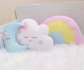Baby Cot Decorative Pillows Set, Baby cot Bumper pillows set, Baby cloud pillow, baby Crescent pillow, and baby rainbow pillow.. 