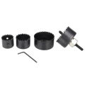 6 Pcs Carbon Steel Hole Cutter Saw Bit Wood Blade Hole Saw Woodworking Cutting Tool Kit Cutter Drill Bit. 
