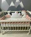 Braided Cot Bumper  with 2 Character Pillows and a cloud 4 Pieces Bedding set.. 