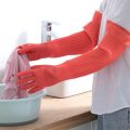 38Cm 1Pair Lengthen Dishwashing Cleaning Gloves Silicone Rubber Dish Washing Glove For Household Scrubber Kitchen Clean Tool. 