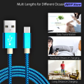 BBYP 【happy one】1/2/3Meter Android USB Charger 25cm Short Cabel Nylon New style Long Kabel for 9 Mix 4 Redmi Note 7 8 Pro Samsung 10 Plus. 