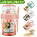 Portable Salad Cup Breakfast Oatmeal Cereal Nut Yogurt Cups Seal Container Set with Fork School Lunch Box Food Storage Bento Box. 