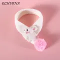 Bear Pattern Pet Scarf Cozy Cartoon Knitted Pet Scarf for Winter Cute Cat Dog Neckwear Accessory. 