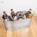 Galvanized Oval Beverage Tub Ice Holder for Parties Tin Ice Bucket Beer Bucket for Cocktails Drinks. 