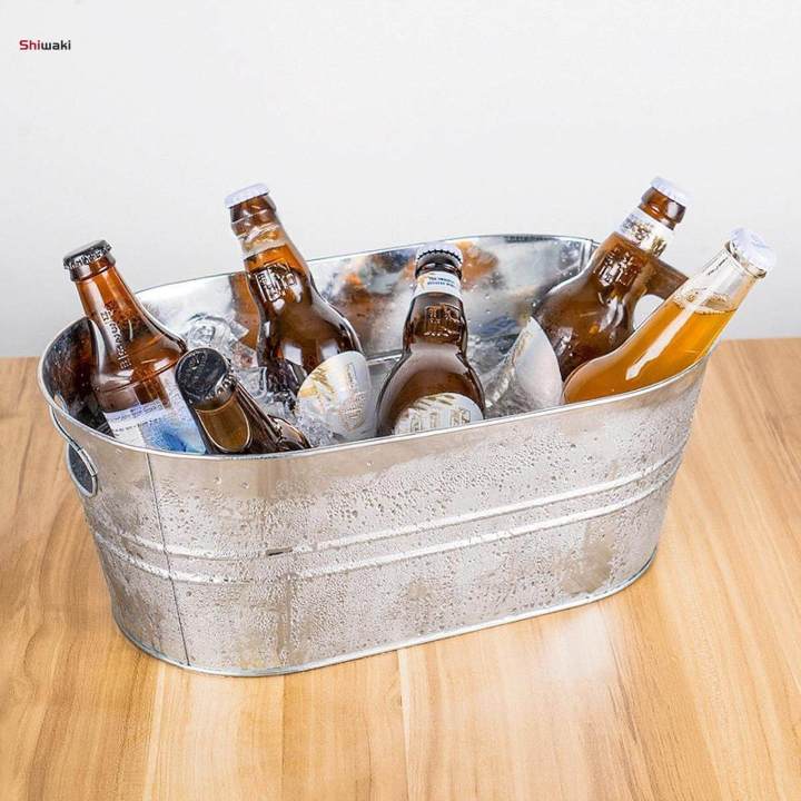 Galvanized%20Oval%20Beverage%20Tub%20Ice%20Holder%20for%20Parties%20Tin%20Ice%20Bucket%20Beer%20Bucket%20for%20Cocktails%20Drinks%20-%20Image%203