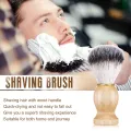 Men Shaving Brush Natural Badger Hair Wood Handle Hair Salon Shave Brush Face Beard Cleaning Appliance Barber Salon Shave Brush. 