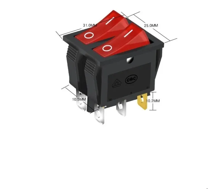 15A250V%2020A125V%20KCD8-212N%20Red%20Button%20Rocker%20Switch%206%20Pin%20Rocker%20Power%20Switch%20Double%20Rocker%20Switch%2010pcs/5Pcs/2Pcs/1Pcs%20-%20Image%208