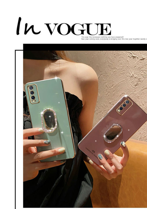 For%20Vivo%20Y12s%20Back%20Cover%20+%20Rhinestone%20Ring%20Holder%20Stand%20Shiny%20Plating%20Square%20Bumper%20Girls%20Phone%20Case%20Soft%20TPU%20Silicone%20Shockproof%20Protective%20Cover%20-%20Image%203