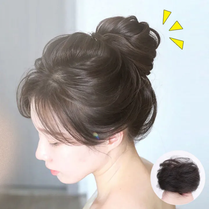 Cute%20Ball%20Head%20Wig%20Black%20Light%20Brown%20Headband%20Girl%20Natural%20Scrunchie%20Hairdo%20Natural%20Fluffy%20Simulation%20Hair%20Accessories%20-%20Image%202