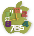 Creative Apple Design Wall Clock Silent Movement Easy To Read And Living Room, Children's Room, Office Room, Bed Room Kindergarten Wall Watch Home Decor Wall Clock.. 