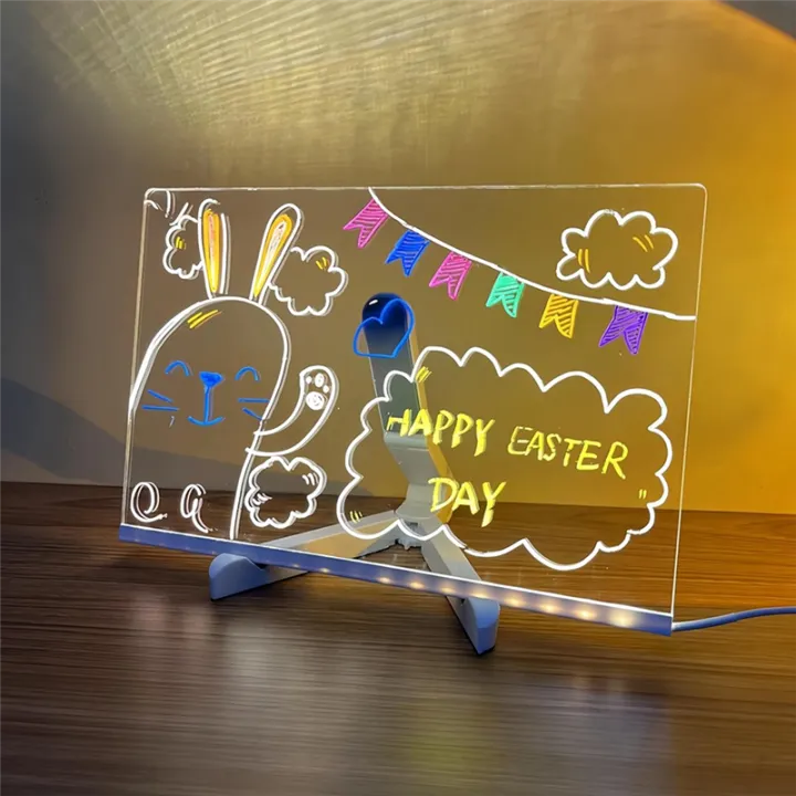 Erasable%20Note%20Board%20DIY%20Drawing%20Board%20Luminous%20Hand-Written%20Board%20Information%20Marking%20Board%20Ornaments%20Set%20-%20Image%204