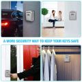 Key Lock Box Wall Mounted 4 Digit Combination Lock Box for House Key Weatherproof Security Key Storage Lock Box Silver. 