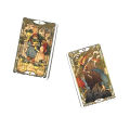 【New Arrivals】【New Arrivals】Mini Edition：Golden Art Nouveau Tarot Oracle Card Fate Divination Prophecy Card Family Party Game Tarot Brochure Guide. 