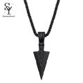 Sunnyheart Male Necklace Stainless Steel Spearhead Charm Male Necklace. 