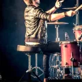 Drummer Throne - Padded Drum Stool for Adults & Kids with Adjustable Height - Round Top Drummer Chair Seat with Foldable Tripod & Anti-Slip Rubber Feet for Beginner & Professional Musician Bird DT10 A Saddle Drum Throne Black Drum set chair drum stool. 