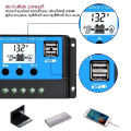 PowMr PWM Solar Charger Controller 10A 20A 30A 40A 50A 60A 12V 24V Battery Charger LCD Dual USB Solar Panel Regulator for Max 50V PV Input RBL. 