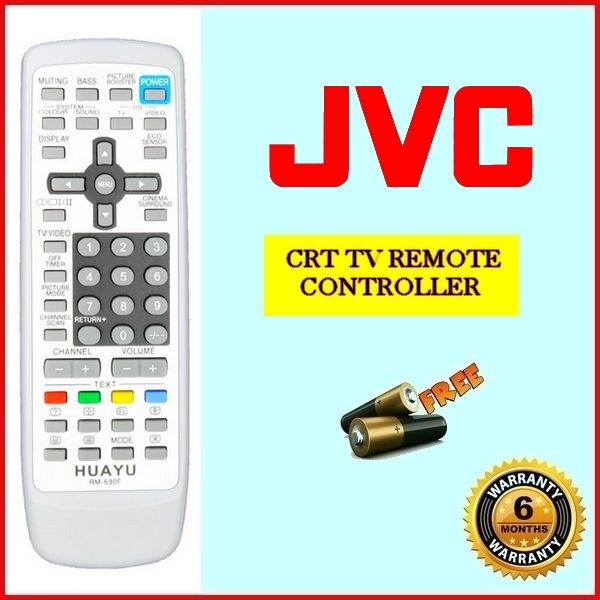 JVC CRT TV REMOTE CONTROLER RM530F & FREE BATTERIES