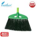 OUTDOOR BROOM WITH 120CM PLASTIC COATED METAL HANDLE - FEATHER BRAND. 