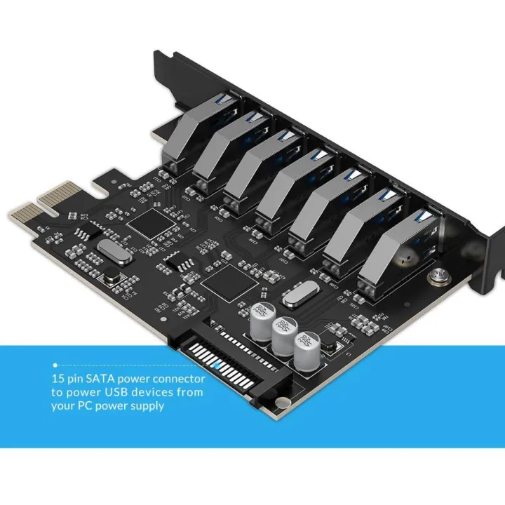 ORICO%20SuperSpeed%207%20Port%20USB%203.0%20PCI-E%20Express%20Card%20with%20a%2015pin%20SATA%20Power%20Connector%20PCIE%20Adapt%20-%20Image%203