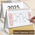Ink-resistant Desk Calendar 2025 Small Desk Calendar Monthly Planner for Home Office School Double-coil Binding Event Marking Buyers' Favorite High-quality Paper Desk Calendar. 