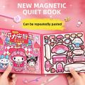 AIYIN Cartoon Magnetic Kuromi Paper Doll House Book Set Sanrio Quiet Book DressUp Book for Sanrio stickers. 