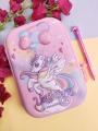 A5 Size Pencil Case for Kids Unicorn Theme Pencil Pouch for Girls, Hardcase Bag Pouch, Hardtop Stationary Pouch, Pen for Stationary Items, Return Gifts for Kids Girls. 