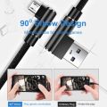 Micro Data Cable Super Fast Charging  L Shape Nylon Braided Jack  5A 50W Fast Charger Compatible with All MICRO USB Devices charger 90 Degree Angle. 