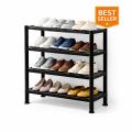 Plastic 4 Tier Shoe Rack | Multipurpose Shoe Organizer Stand | Durable Space Saving Storage. 